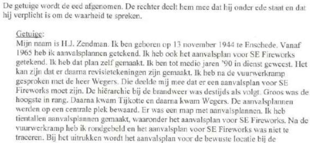 vuurwerkramp - verklaring Herman Zendman